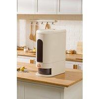 Living and Home 10KG Large Capacity Airtight Rice Dispenser Cereal Grain Storage Container w/ Measuring Cup in Cream