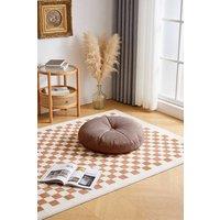 Living and Home Bohemian Style Detachable Round Floor Cushion in Brown