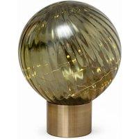 Candlelight Green Glass Globe LED Battery Operated Table Lamp