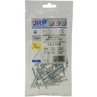 JRP Riveting Products 4.8 x 10mm Dome Head Rivets Bag of 50 in Silver