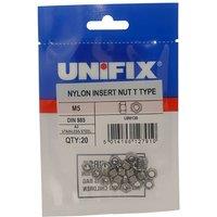 Unifix A2-304 St/St Nylon Insert Nuts M8 x 1.25 Bag of 10 in Silver