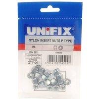 Unifix Class 8 Nylon Insert Nuts P Type DIN 982 BZP M6 in Silver