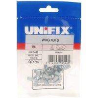 Unifix Wing Nuts UNI 5448 BZP M6 x 1.00 Bag of 10 in Silver