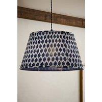 ValueLights Elijah Blue Ikat Pleated Fabric Tapered Lamp Shade in Bright Blue | Size: Large