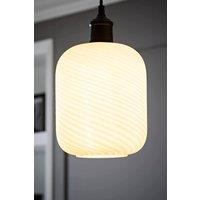 ValueLights Emery Frosted Oval Swirl Glass Easy Fit Ceiling Lamp Shade in White