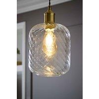 ValueLights Emery Clear Oval Swirled Glass Easy Fit Ceiling Lamp Shade