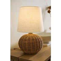 ValueLights Henrietta Natural Wicker Base with Linen Shade Table Lamp