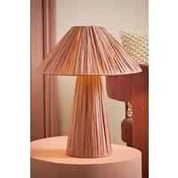 ValueLights Kaiya Pink Woven Paper Tapered Table Lamp in Dusty Pink