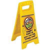 VFM e-Store The Boo Crew Halloween Decorations Warning Sign, Enter at Own Risk in Yellow