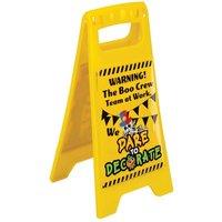VFM e-Store The Boo Crew Halloween Decorations Warning Sign Team at Work Decor in Yellow