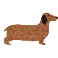 Homescapes Coir Dog Shaped Non-Slip Doormat in Natural | Size: 45 cm x 75 cm