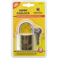 BARGAINS-GALORE 2 X 50mm Heavy Duty Brass Padlocks With 3 Keys Security Lock Luggage in Metallic Gold