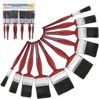 BARGAINS-GALORE 10pcs Professional Paint Brush Set Painting Brushes Tools Handle Diy in Dark Red