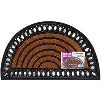 BARGAINS-GALORE Heavy Duty Non Slip Doormat Semi Circle Home Entrance Mat 40 X 70cm in Brown | Size: 40 X 70 cm
