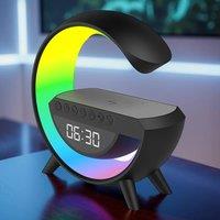 Menkind RED5 Wireless Charging Vibrant LED Lighting Alarm Clock - Black