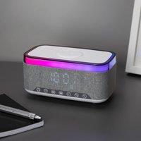 Menkind RED5 T289 Alarm Clock With FM Radio & Wireless Charging Capability in Grey