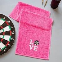 Duncan Stewart Love Sports Darts Towel in Pink