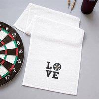 Duncan Stewart Love Sports Darts Towel in White