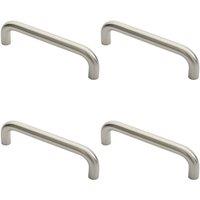 Loops 4x Round D Bar Pull Handle 22mm Dia 225mm Fixing Centres Satin Stainless Steel in Metallics