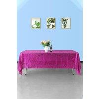 Neel Blue 70x108 Inch Rectangle Sequin Tablecloth in Fuchsia