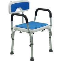 Gr8 Home EVA Shower Chair with Arms Adjustable Bath Seat in Blue