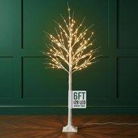 Globrite 5ft Pre-Lit Christmas Twig Tree White Birch Warm White 88 LEDs Indoor Outdoor | Size: 4ft