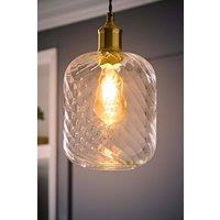 ValueLights Emery Clear Oval Swirled Glass Easy Fit Lamp Shade with Bulb
