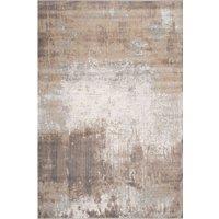 Kukoon Greige Distressed Abstract Living Area Rug in Beige | Size: 60 cm x 240 cm