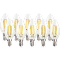Harper Living 4.5 Watts E14 LED Bulb Clear Candle Cool White Dimmable, Pack of 10