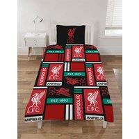 Liverpool FC LFC Liverpool Blocks Duvet Cover Set in Red | Size: Single