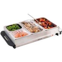 Trendi Electric Buffet Server with 4 Trays & Adjustable Temperature Control in Silver
