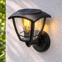 CGC Lighting Lara Black Solar Outdoor Wall Lantern LED Warm White Light IP44