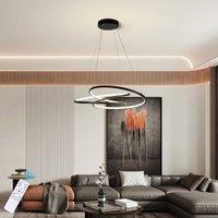 NIVOR 1 Light Unique Statement LED Chandelier Adjustable Linear Pendant in Black