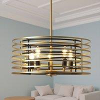 NIVOR 4 Light Pendant Farmhouse Unique Design Adjustable Gold Chandelier E14 in Metallic Gold