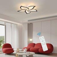 NIVOR 5-Leaf Dimmable LED Ceiling Light with Remote Acrylic Flush Mount Lamp in Black