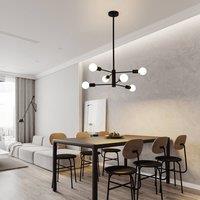 NIVOR 6-Light Sputnik Chandelier, Mid Century Modern Black Ceiling Lamp E27