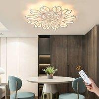 NIVOR 12 Light Acrylic LED Dimmable Flush Mount Ceiling Light Remote in White