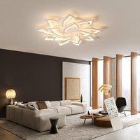 NIVOR Dimmable LED Ceiling Light 14-Leaf White Acrylic Chandelier Remote