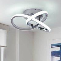 NIVOR Unique Statement Geometric LED Semi Flush Mount Ceiling Light 6500K in Silver