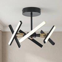 NIVOR 6 Light Sputnik LED Chandelier Ceiling DIY Rod Adjustable 3 Color in Black