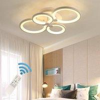 NIVOR 36W Dimmable LED Ceiling Light 4 Rings Flush Mount Chandelier in White