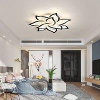 NIVOR 70W Dimmable LED Ceiling Light Acrylic 10-Leaf Chandelier Remote 85cm in Black