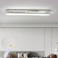NIVOR 100cm Rectangle Linear Crystal LED Dimmable Flush Mount Ceiling Light in Gold
