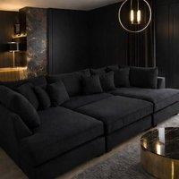 Home & Love Carnaby Cinema Sofa U Shape Corner Sofa - Naples Black