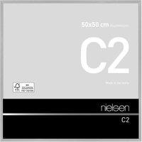 nielsen C2 Aluminium Picture Frame 50x50cm - Float Glass & Push/Turn Clips in Silver | Size: 50x50 cm