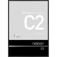 nielsen C2 Aluminium Picture Frame A2 - Float Glass & Push/Turn Clips in Black