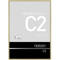 nielsen C2 Aluminium Picture Frame A2 - Float Glass & Push/Turn Clips in Gold
