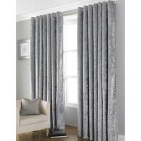 HomeSpace Direct Euphoria Crushed Velvet Blackout Eyelet Curtains in Grey | Size: 229 cm width x 229 cm drop