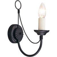 Netlighting Carisbrooke 1 Light Indoor Candle Wall Light Black E14