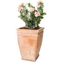 Primrose Terracotta Orange Tapered Outdoor Patio Garden Cube Planter 49cm